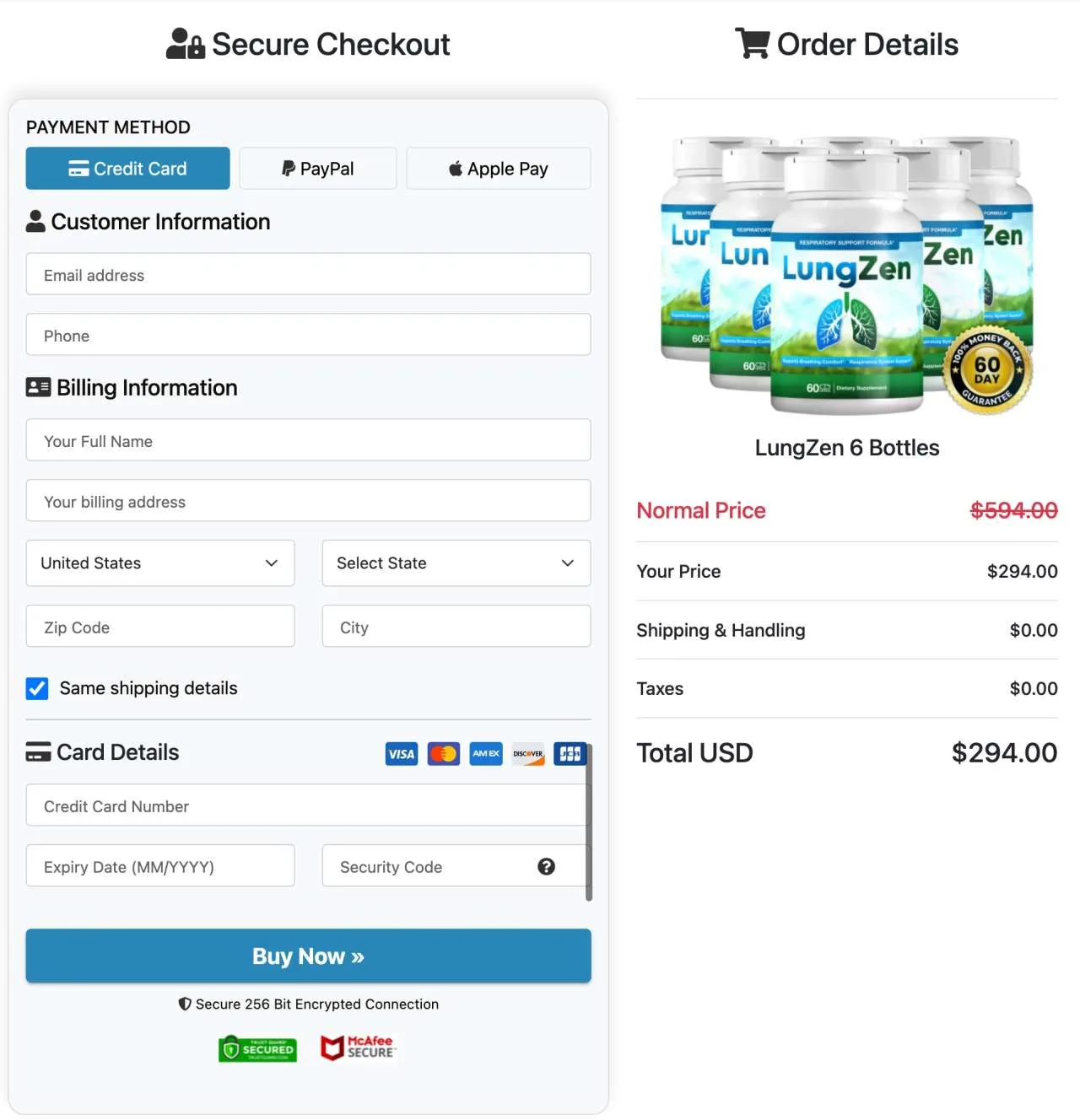 LungZen Official Secure Order Page USA
